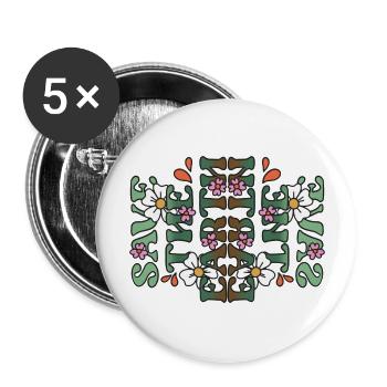 Rette den Planeten | Tag der Erde - Buttons groß 56 mm (5er Pack) - Weiß - Vorne