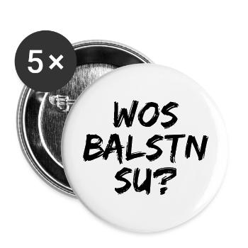 Erzgebirge Glotzen Starren lustig - Buttons groß 56 mm (5er Pack) - Weiß - Vorne
