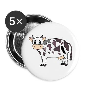 Kuh - Buttons groß 56 mm (5er Pack) - Weiß - Vorne