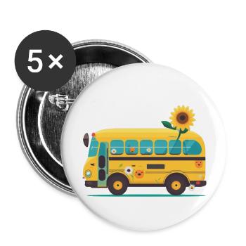Charming Bus Trip 6 - Buttons large 2.2''/56 mm (5-pack) - white - Front