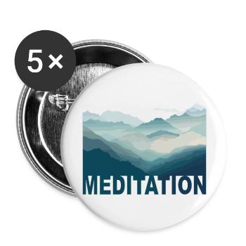 Mountain Meditation - Buttons groß 56 mm (5er Pack) - Weiß - Vorne