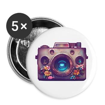 Camera Photographer Photographer Funny Photography - Buttons large 2.2''/56 mm (5-pack) - white - Front