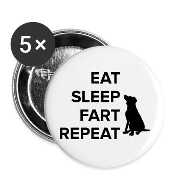 Dog Hund - Buttons groß 56 mm (5er Pack) - Weiß - Vorne