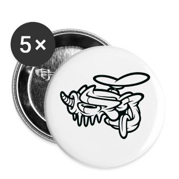 Funny Guy - Buttons large 2.2''/56 mm (5-pack) - white - Front