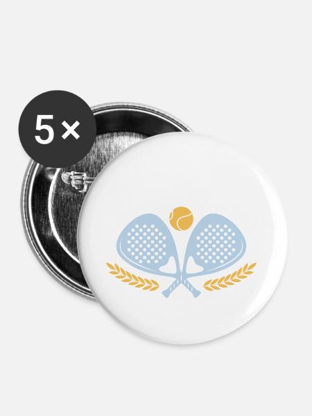 Padel Tennis Padelaholic - Buttons groß 56 mm (5er Pack) - Weiß