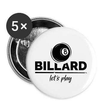 billard 8 ball pool fans Freudne Verein Team cup - Buttons groß 56 mm (5er Pack) - Weiß - Vorne
