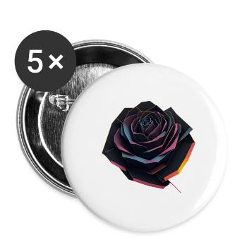 Abstrakte Rose - Buttons groß 56 mm (5er Pack) - Weiß - Vorne