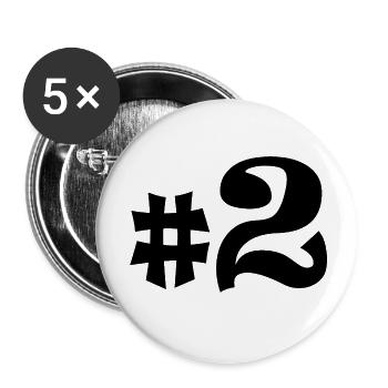 #2 - Buttons groß 56 mm (5er Pack) - Weiß - Vorne