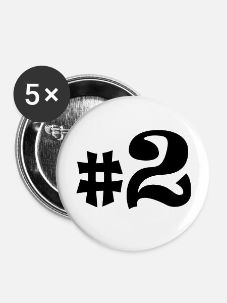 #2 - Buttons groß 56 mm (5er Pack) - Weiß
