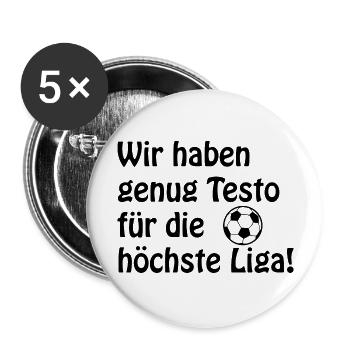Fußball Soccer - Buttons groß 56 mm (5er Pack) - Weiß - Vorne