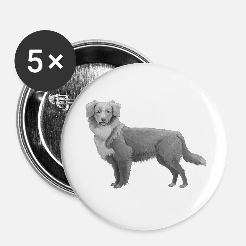 Nova Scotia Duck Tolling Retriever - Buttons large 2.2''/56 mm (5-pack) - white
