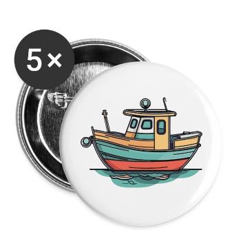 Boot - Buttons groß 56 mm (5er Pack) - Weiß - Vorne