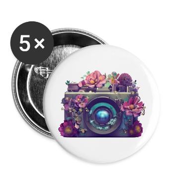 Photographer Funny Photographing Camera Photographers - Buttons large 2.2''/56 mm (5-pack) - white - Front