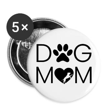 Hund Dog - Buttons groß 56 mm (5er Pack) - Weiß - Vorne