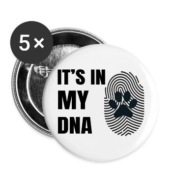 Hund Chien - Lot de 5 grands badges (56 mm) - blanc - Devant