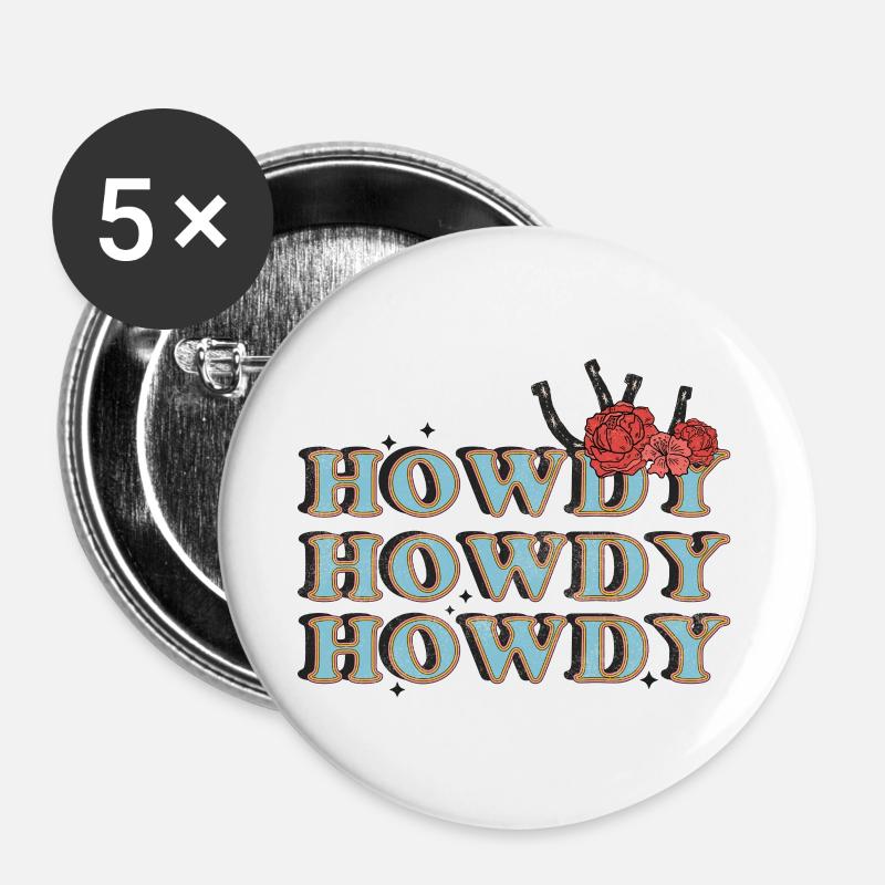 Western Desert Retro 6 - Buttons large 2.2''/56 mm (5-pack) - white