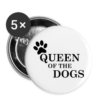 Hund Dog - Buttons groß 56 mm (5er Pack) - Weiß - Vorne
