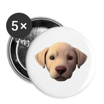 Dog Owners Dogs Golden Retriever Puppy - Buttons large 2.2''/56 mm (5-pack) - white - Front
