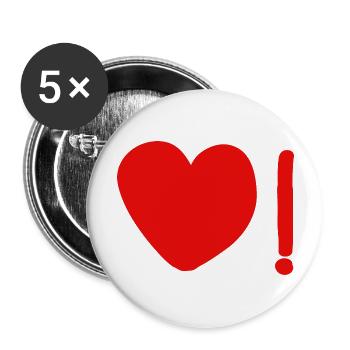 Factorial love. - Buttons large 2.2''/56 mm (5-pack) - white - Front
