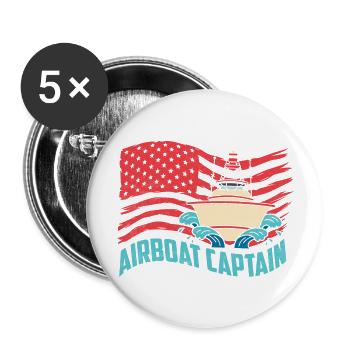 Airboat Captain Hydroplane Air Boat Propeller Swam - Buttons large 2.2''/56 mm (5-pack) - white - Front