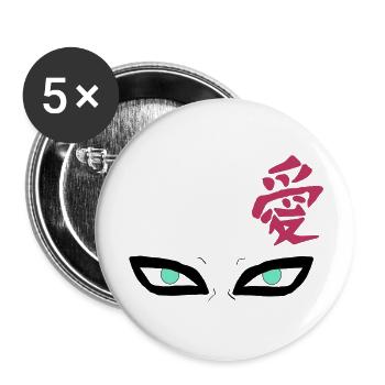 yeux Manga 1 1 - Lot de 5 grands badges (56 mm) - blanc - Devant