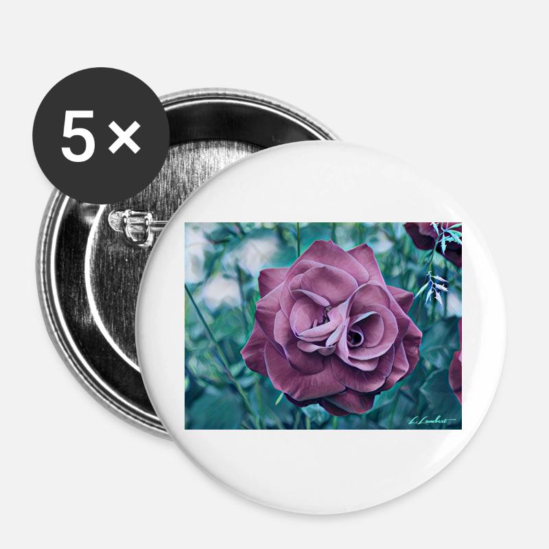 Rose - Buttons large 2.2''/56 mm (5-pack) - white