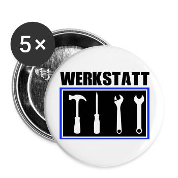 werkzeug werkstatt - Buttons groß 56 mm (5er Pack) - Weiß - Vorne