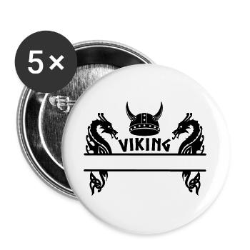 Plaque signalétique du casque de dragon viking - Lot de 5 grands badges (56 mm) - blanc - Devant