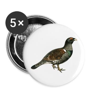 Bird forest animal - Buttons large 2.2''/56 mm (5-pack) - white - Front