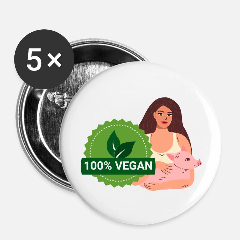100% vegan - Buttons large 2.2''/56 mm (5-pack) - white