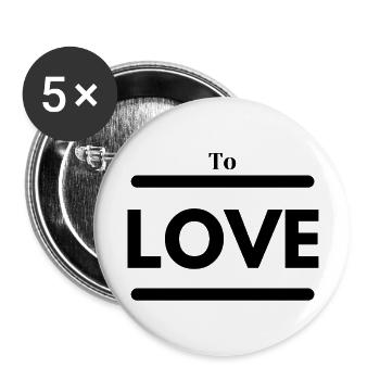 To LOVE couple T-shirt design - Lot de 5 grands badges (56 mm) - blanc - Devant