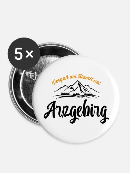 Erzgebirge Heimat - Buttons groß 56 mm (5er Pack) - Weiß