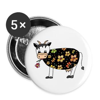 Cow - Buttons large 2.2''/56 mm (5-pack) - white - Front