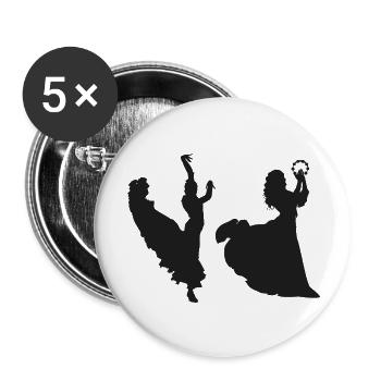 Danse Musique de danse - Lot de 5 grands badges (56 mm) - blanc - Devant