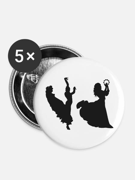Dancing Dance Music - Buttons groß 56 mm (5er Pack) - Weiß
