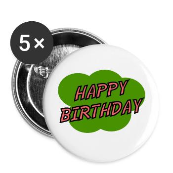 ALLES GUTE ZUM GEBURTSTAG. ALLES GUTE ZUM GEBURTSTAG. JAHRESTAG. - Buttons groß 56 mm (5er Pack) - Weiß - Vorne