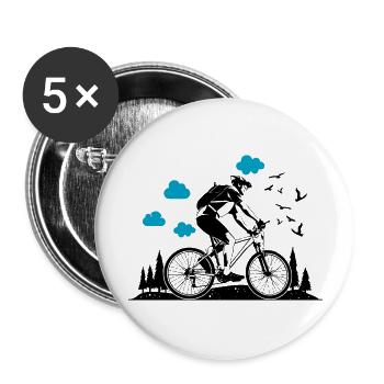 Triathlon Natation Bike Run Marathon - Lot de 5 grands badges (56 mm) - blanc - Devant