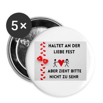 Der Liebeszieher - Buttons groß 56 mm (5er Pack) - Weiß - Vorne