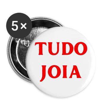 Portugiesisch Sprache glücklich Fröhlichkeit - Buttons groß 56 mm (5er Pack) - Weiß - Vorne