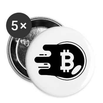 Crypto Bitcoin Trading - Lot de 5 grands badges (56 mm) - blanc - Devant