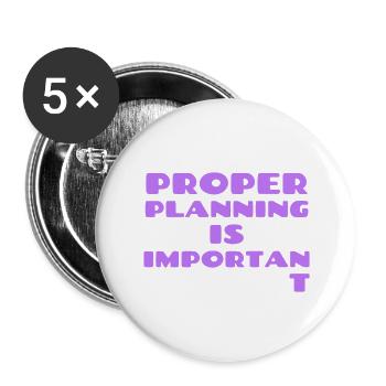 Proper Planning - Buttons large 2.2''/56 mm (5-pack) - white - Front