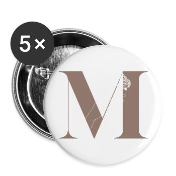 letter m magic butterfly - Buttons large 2.2''/56 mm (5-pack) - white - Front