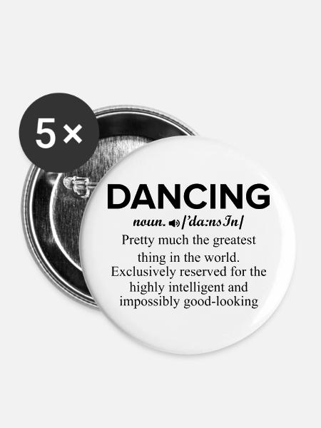 Dancing Dance Music - Buttons groß 56 mm (5er Pack) - Weiß