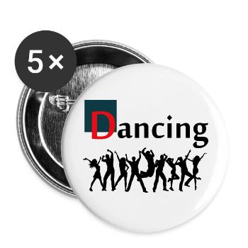 Danse Musique de danse - Lot de 5 grands badges (56 mm) - blanc - Devant