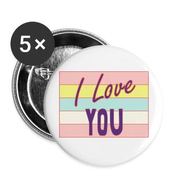 LOVE. COUPLE. JUST MARRIED. EVJF. SAINT VALENTIN. - Lot de 5 grands badges (56 mm) - blanc - Devant