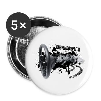Kurvendompteur Kurvensüchtig - Die Steuerungskunst - Buttons groß 56 mm (5er Pack) - Weiß - Vorne