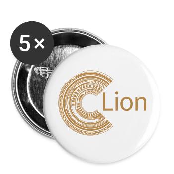 Für Lion - Buttons groß 56 mm (5er Pack) - Weiß - Vorne