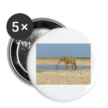elephant and Landscape in a Etosha National Park - Buttons large 2.2''/56 mm (5-pack) - white - Front