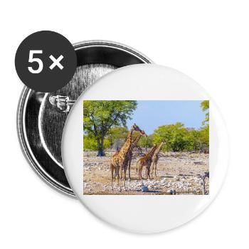 giraffe and Landscape in a Etosha National Park - Buttons large 2.2''/56 mm (5-pack) - white - Front