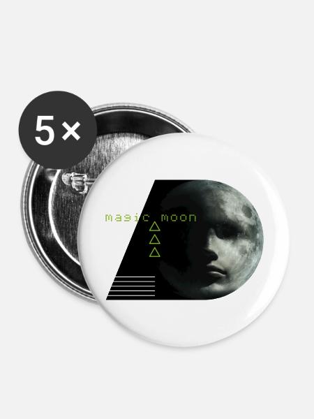 magic moon - Buttons groß 56 mm (5er Pack) - Weiß